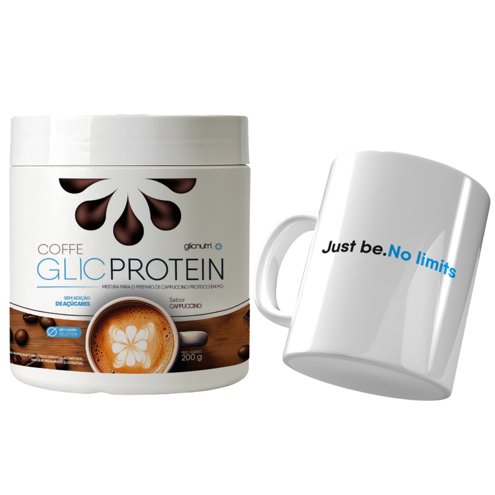 GlicProtein 200g  Sabor Cappuccino com Caneca Just be. No Limits