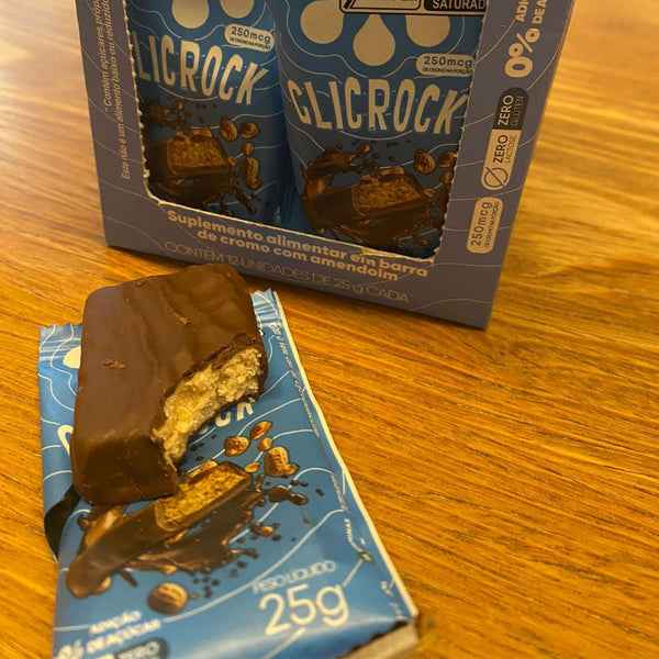 GlicRock Barra de Proteína c/ Cromo Chocolate e Amendoim