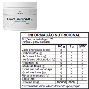 Creatina + Monohidratada Glicnutri 220g