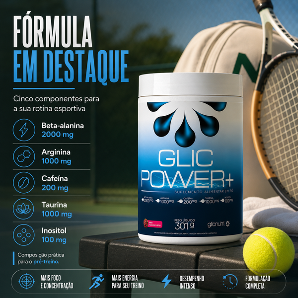 GlicPower+ Pre Workout Glicnutri  300g Inositol Taurina e Beta-alanina