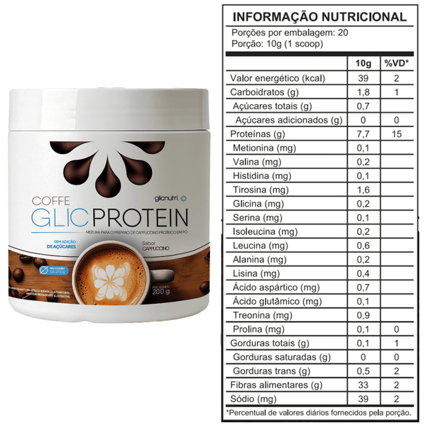 GlicProtein 200g  Sabor Cappuccino com Caneca Just be. No Limits