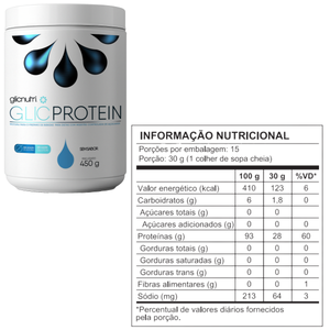 GlicProtein 450g Isolado Zero lactose LowCarb e Zero Açucar